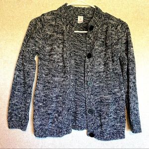Carter’s Chunky Knit Sweater with Buttons 100% Cotton Black White Girls Size 10